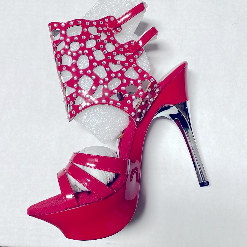 The highest heel collection, angel-31, red patent pu, size 9